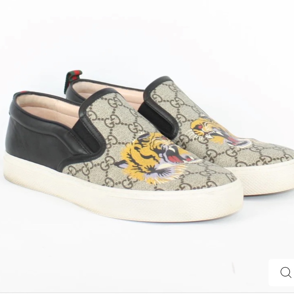 Gucci GG Supreme Tiger Slip-on Sneaker Size 40